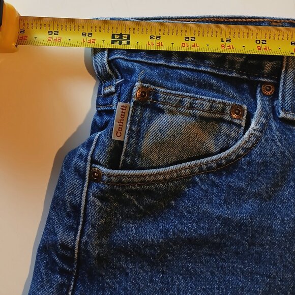 Men's Carhartt Denim Jeans Size 50 x 27.5 GUC - Picture 3 of 9